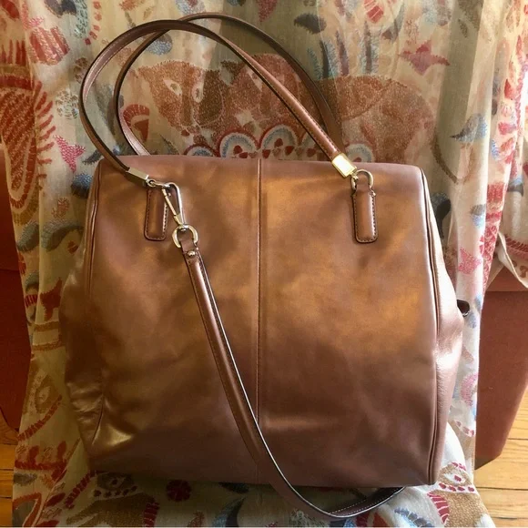 ❌SOLD❌ Coach Madison Metallic Leather North South Satchel 25175 - Picture 3 of 11